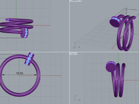 Nail Ring 15049 3D Модель