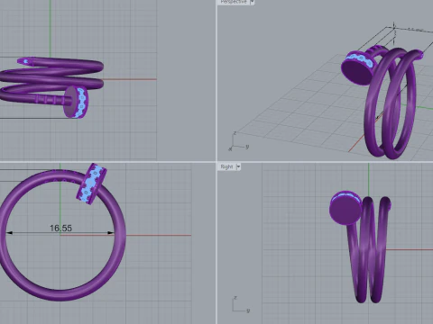 Nail Ring 15049 3D Model