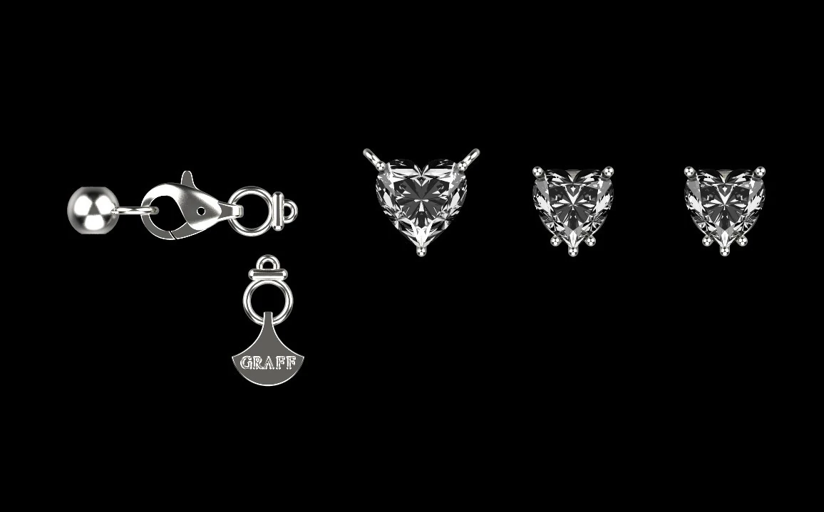 Studs and Pendant set 75037 3D Model .c4d .max .obj .3ds .fbx .stl .blend