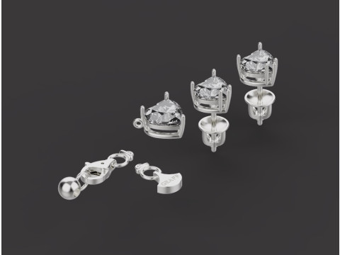 Studs and Pendant set 75037 3D Model