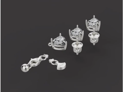 Studs and Pendant set 75037 3D Model
