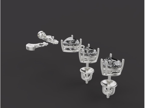 Studs and Pendant set 75037 3D Model