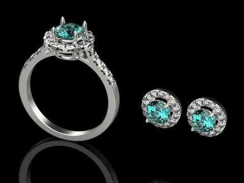 Ring and Earrings set 65808 3D Model