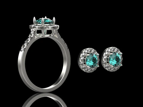 Ring and Earrings set 65808 3D Model