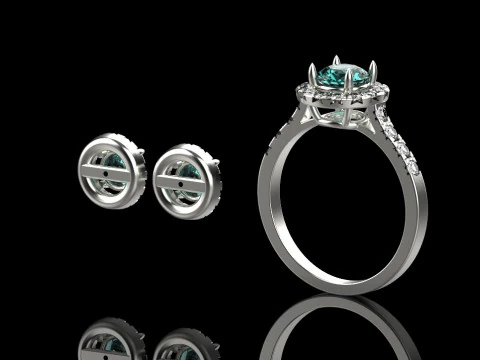 Ring and Earrings set 65808 3D Model