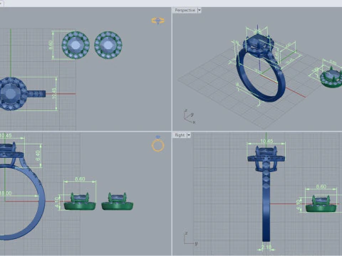 Ring and Earrings set 65808 3D Model