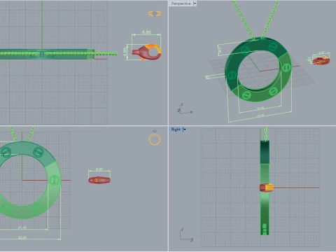 吊坠60763 3D 模型