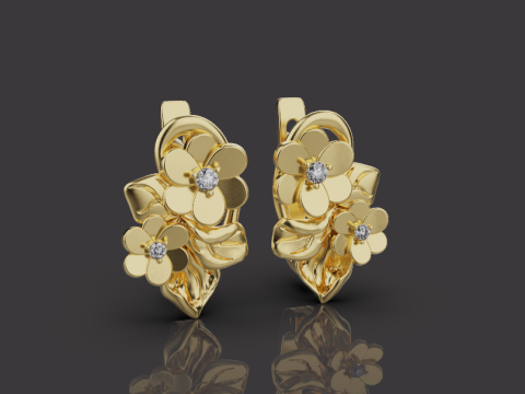 Earrings 54113 3D Model