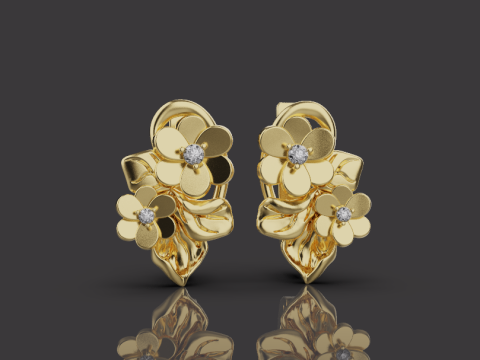 Earrings 54113 Model 3D