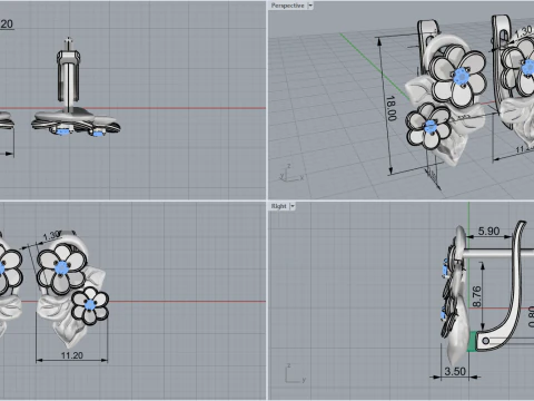 Earrings 54113 3D Model