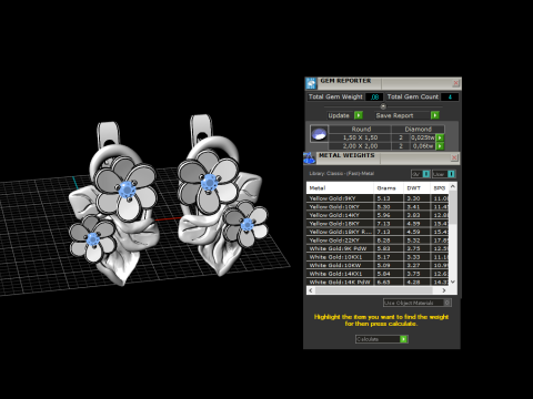 Earrings 54113 Model 3D