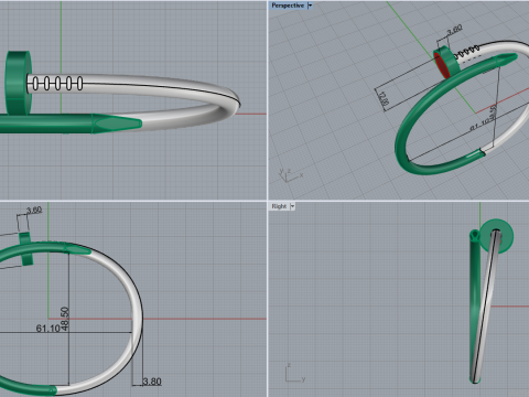 Nail Bracelet 67212 3D Model