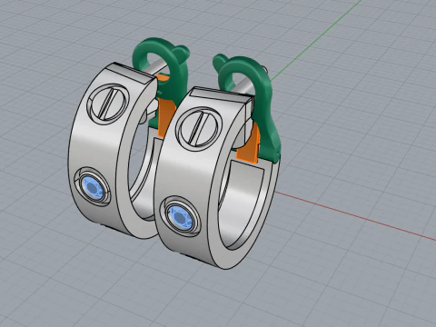 Earrings 67082 3D Model