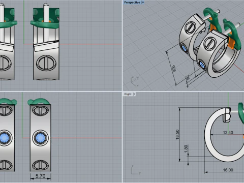Earrings 67082 3D Model