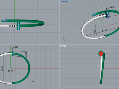 Nail Bracelet 66920 3D Model