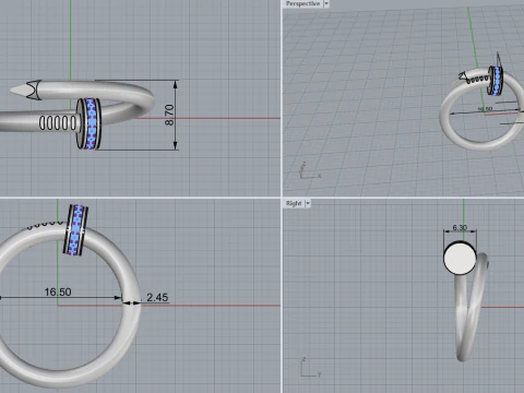 Nail Ring 66580 3D Model