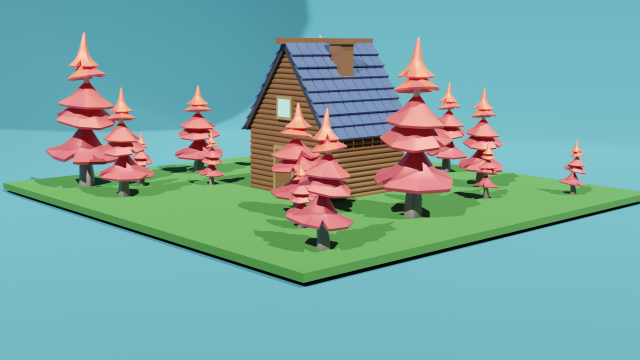 Wooden house in forest Model 3D .c4d .max .obj .3ds .fbx .stl .blend 