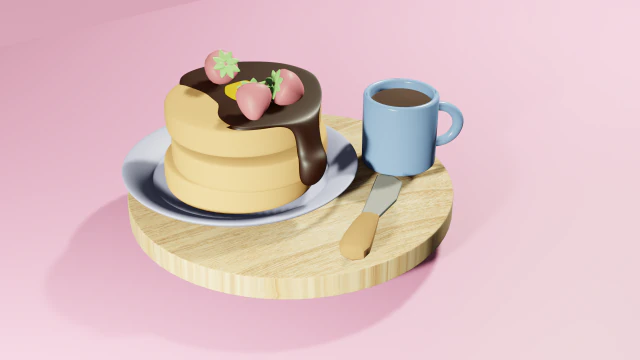 Pancake 3D Model .c4d .max .obj .3ds .fbx .stl .blend 