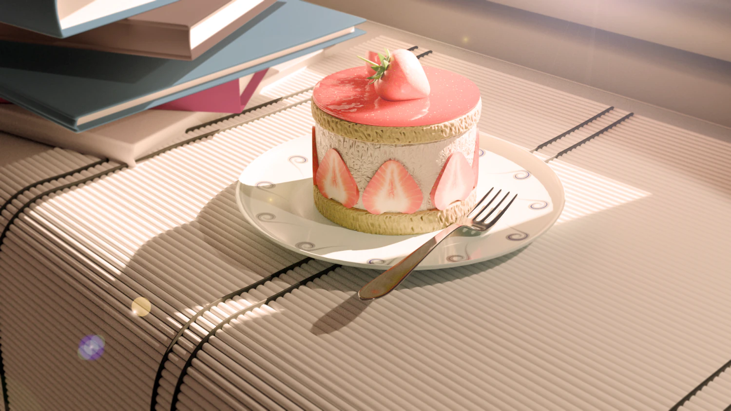 Strawberry Cake 3D Model .c4d .max .obj .3ds .fbx .stl .blend 