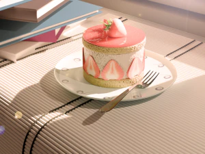 Erdbeerkuchen 3D Modell