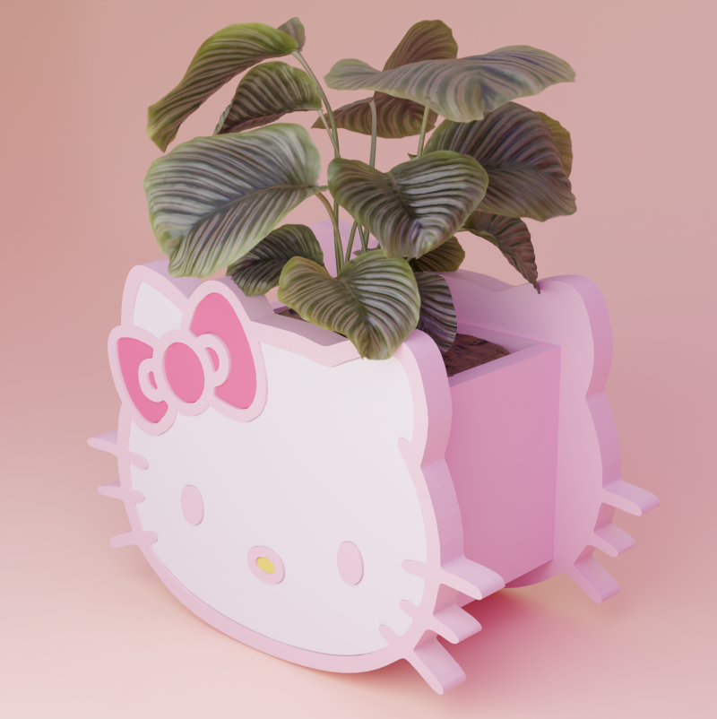 HELLO KITTY PENCIL HOLDER AND PLANTER 3D Druckmodell .c4d .max .obj .3ds .fbx .stl .blend 