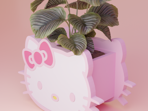 HELLO KITTY PENCIL HOLDER AND PLANTER Modelo de Impressão 3D