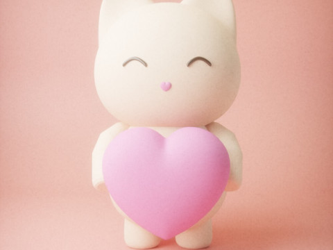 3 Different Cute Cat Model 3D Принт Модель