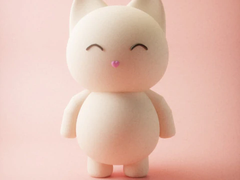 3 Different Cute Cat Model 3D Print Model