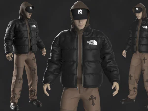 Conjunto Streetwear Masculino OBJ mtl FBX ZPRJ Modelo 3D