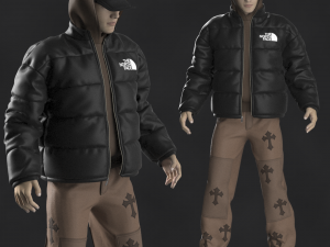 Streetwear Outfit Male OBJ mtl FBX ZPRJ 3D Model