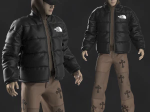 Streetwear Outfit Male OBJ mtl FBX ZPRJ 3D Model