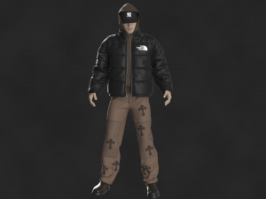 Streetwear Outfit Male OBJ mtl FBX ZPRJ 3D Model