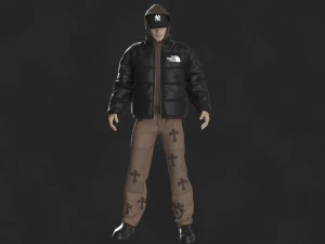 Streetwear Outfit Male OBJ mtl FBX ZPRJ 3D Model