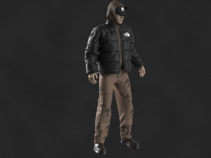 Streetwear Outfit Male OBJ mtl FBX ZPRJ 3D Model