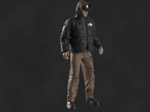 Streetwear Outfit Male OBJ mtl FBX ZPRJ 3D Model
