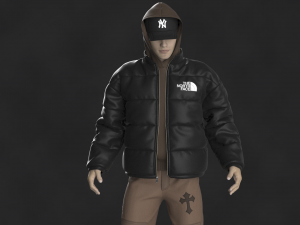 Streetwear Outfit Male OBJ mtl FBX ZPRJ 3D Model