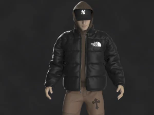 Streetwear Outfit Male OBJ mtl FBX ZPRJ 3D Model