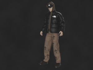 Streetwear Outfit Male OBJ mtl FBX ZPRJ 3D Model