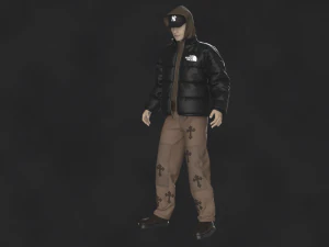 Streetwear Outfit Male OBJ mtl FBX ZPRJ 3D Model