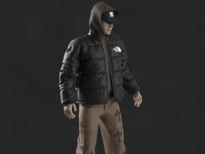 Streetwear Outfit Male OBJ mtl FBX ZPRJ 3D Model