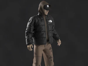 Streetwear Outfit Male OBJ mtl FBX ZPRJ 3D Model