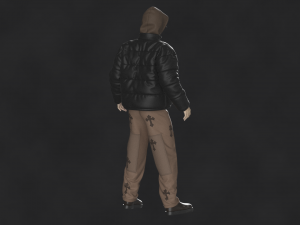 Streetwear Outfit Male OBJ mtl FBX ZPRJ 3D Model