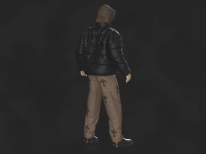 Streetwear Outfit Male OBJ mtl FBX ZPRJ 3D Model