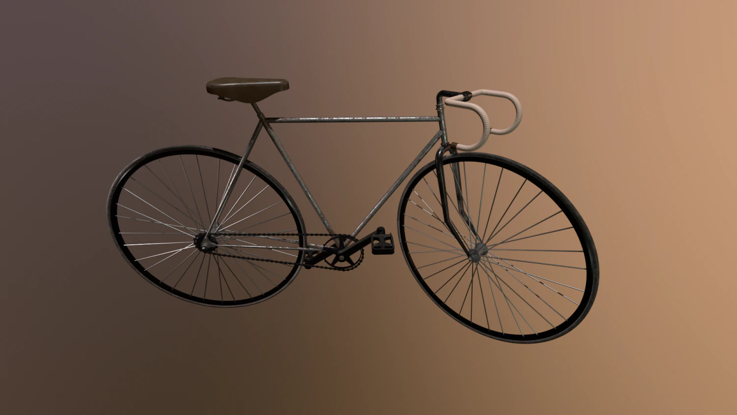 Old Bicycle 3D Model .c4d .max .obj .3ds .fbx .stl .blend 