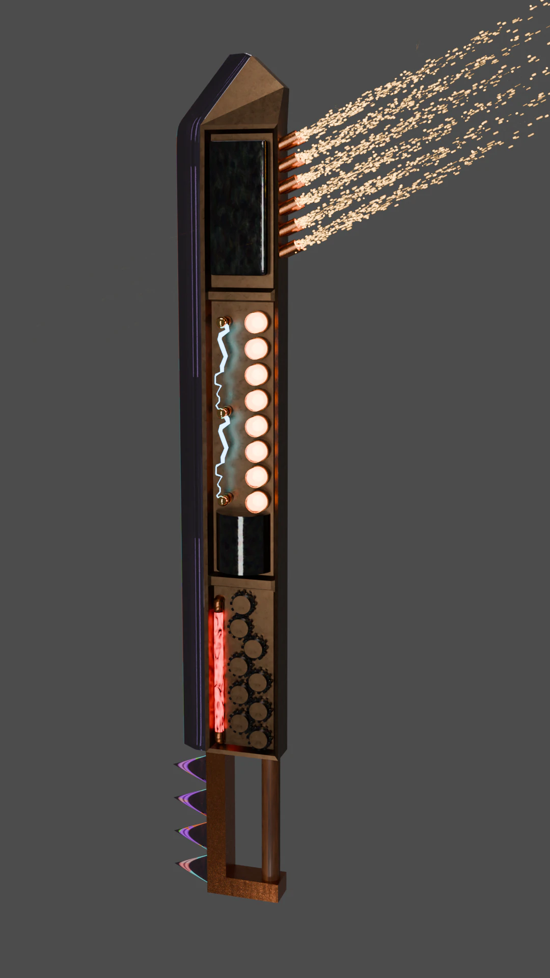 Steam-punk sword 3D Model .c4d .max .obj .3ds .fbx .stl .blend