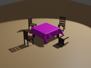 Table bed dishes 3D Model