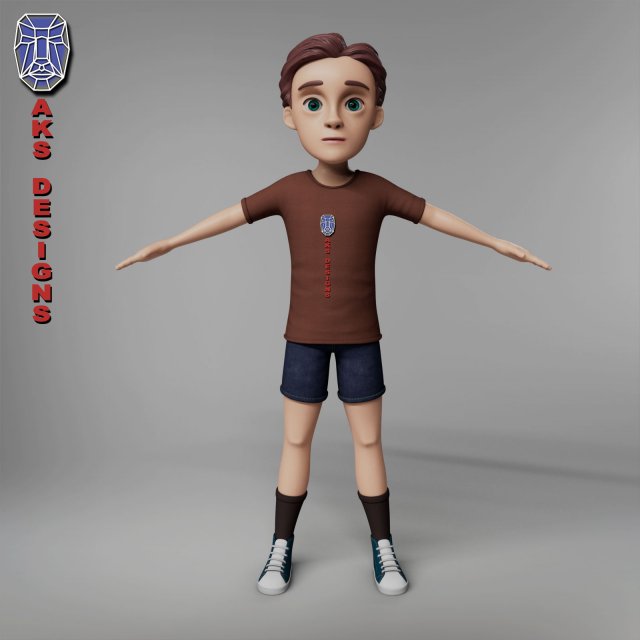 Cartoon boy 4 3D 模型 .c4d .max .obj .3ds .fbx .stl .blend