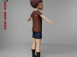 Cartoon boy 4 3D Model