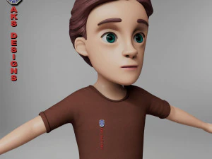 Cartoon boy 4 3D Model