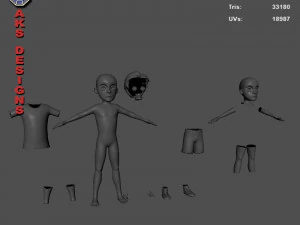 Cartoon boy 4 3D Model